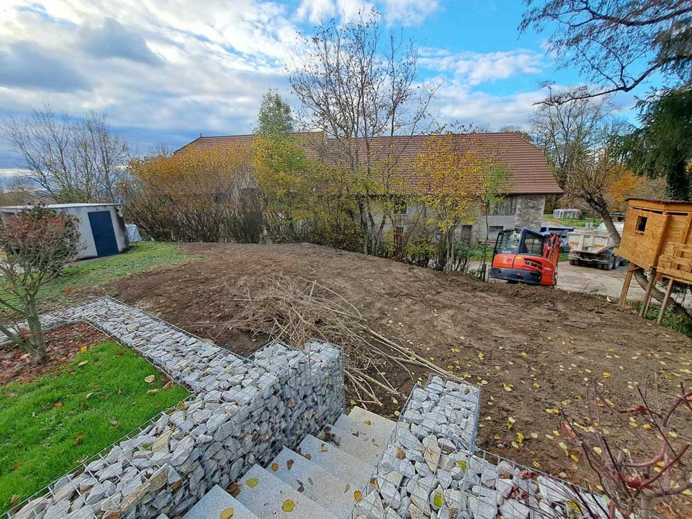 Terrassement en mur en gabion haute-savoie